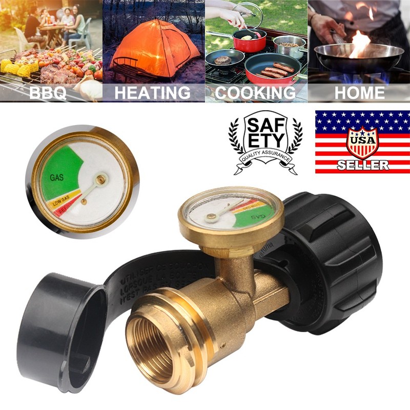1-2PCS Brass Adapter Gauge for Propane Tank RV Grill Gas Level Meter Indicator