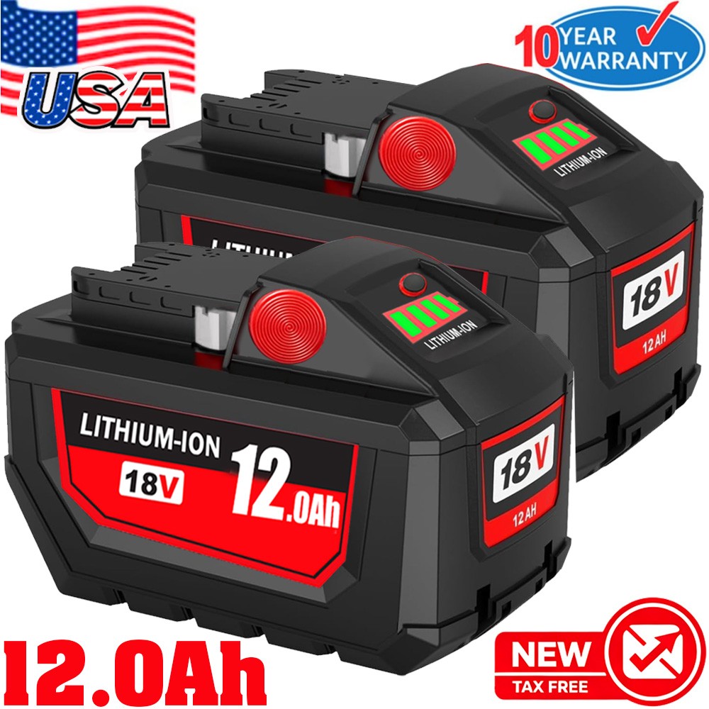 2PACK 12.0Ah For Milwaukee For M18 18V Extended Capacity Battery 48-11-1860 NEW