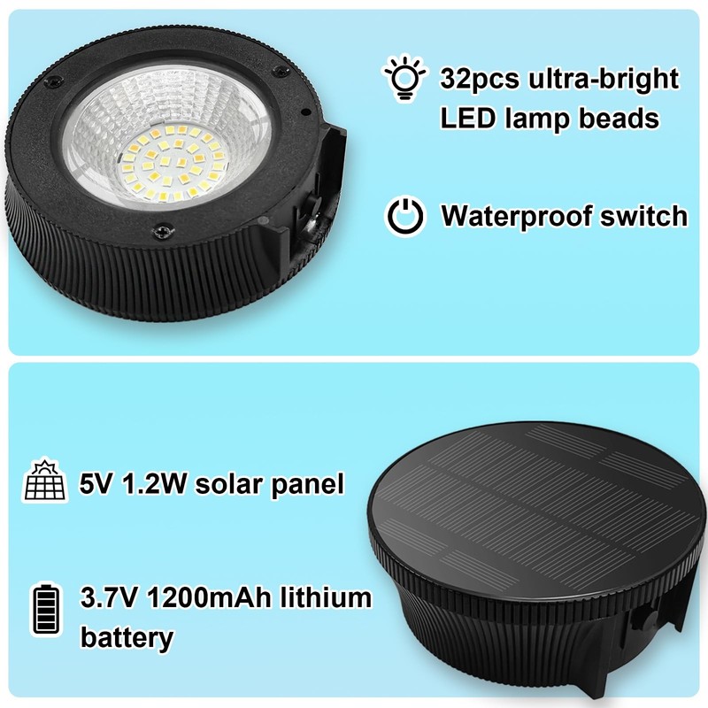 Solar Flag Pole Light, Bright White 6000k Flagpole Light Upgrade Solar Powere... gallery