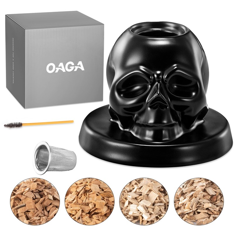 Whiskey Smoker Kit – 4 Wood Chips, Cocktail Smoker Infuser Kit, Old Fashioned…