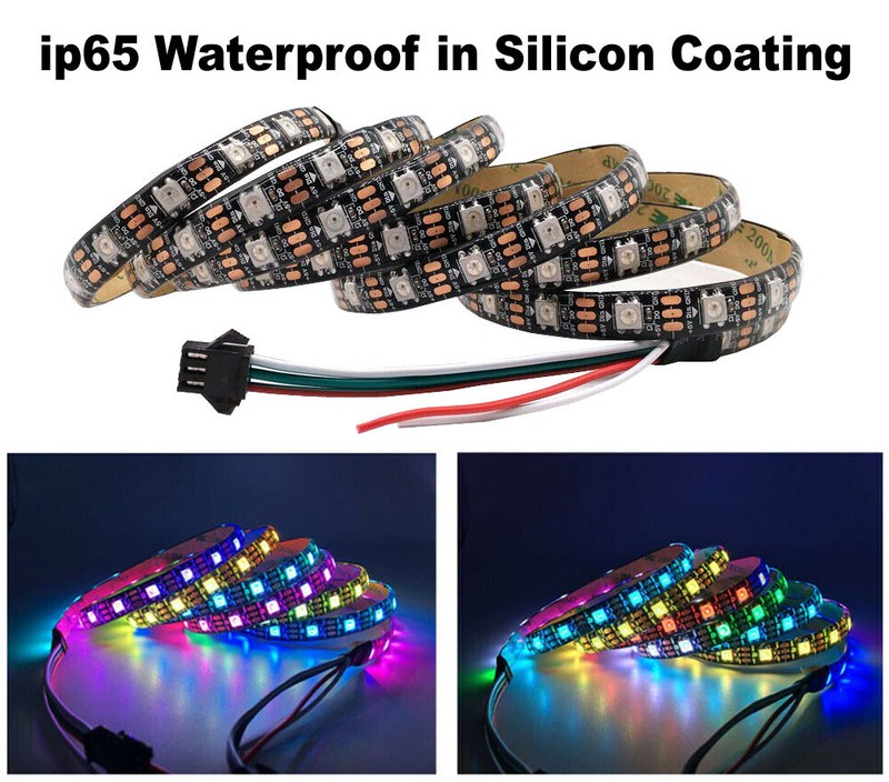 WS2812B LED Strip 5050 RGB 30/60/144LEDs/M ws2812 IC Individual Addressable DC5V gallery