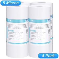 4 Pack 5 Micron Big Blue 10″x4.5″ Sediment Water Filter Whole House RO Cartridge