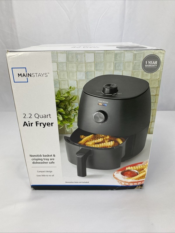 Mainstays 2.2 Qt Compact Air Fryer Non-Stick 1150W Built-in Timer – Purple – NEW