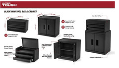 Hyper Tough Mini Tool Cabinet – 11.6-Inch Steel Storage Cabinet, Black