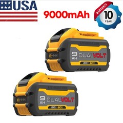 2 Pack 9.0Ah for DEWALT 20V/60V FLEX VOLT Lithium-Ion Battery DCB609 DCB612 NEW