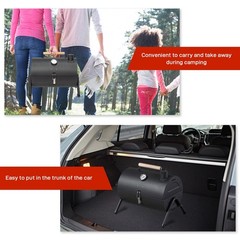 Portable Charcoal Grill Lid Tabletop Barbecue BBQ Smoker Outdoor Camping 13.5 »