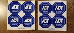 ADT Security Window Decals Dark blue. 4in Vinyl Self-Adhesive 8pk