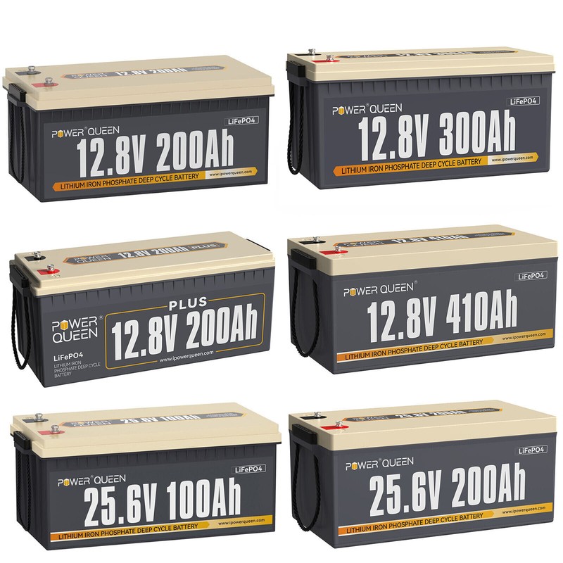 12V/24V 200Ah 300Ah 410Ah LiFePO4 Lithium Battery for Solar Marine Off-grid LOT