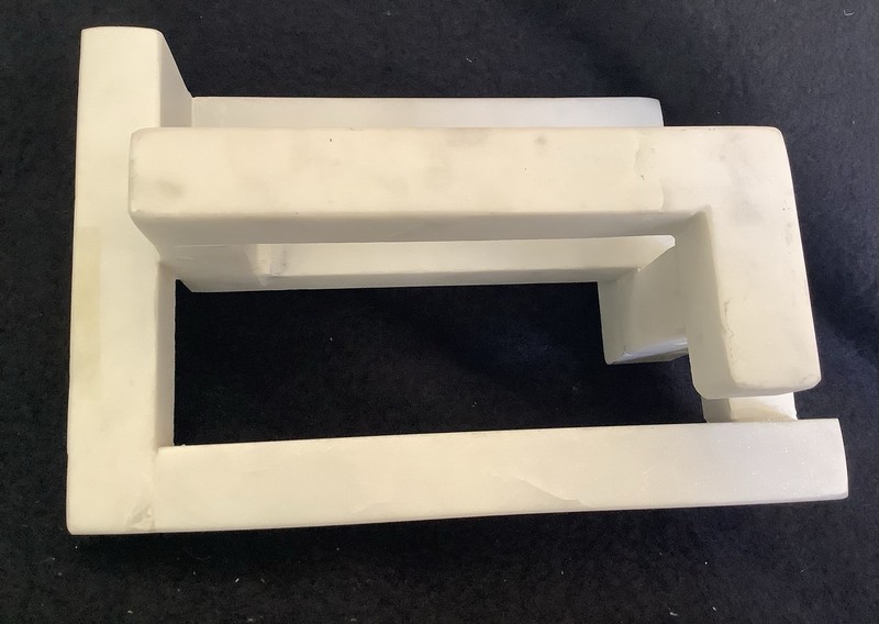 Sagebrook Home White Marble Abstract Modern Sculpture 9”x 6” gallery