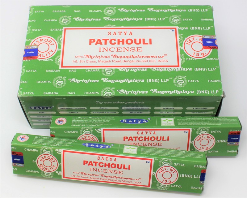 Satya Nag Champa PATCHOULI Incense Sticks: Choose 15 30 45 90 or 180 gm