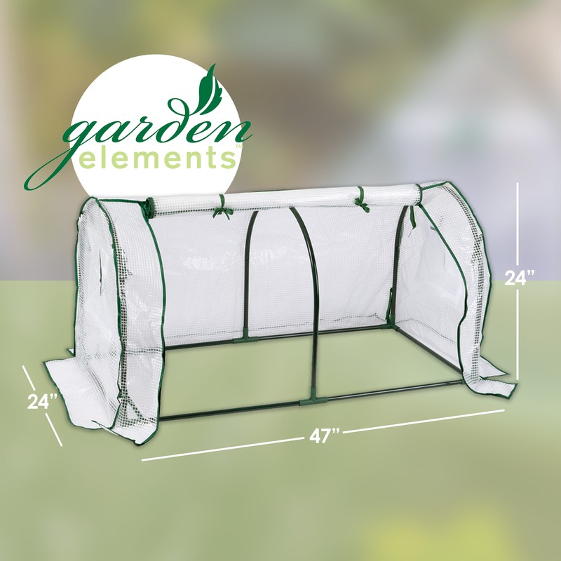 Garden Elements Covered Indoor/Outdoor Cloche Tunnel Greenhouse, White, 47” gallery