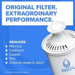 Brita Metro Small 6-Cup Water Filter Pitcher, WQA NSF/ANSI 6 Cup, White