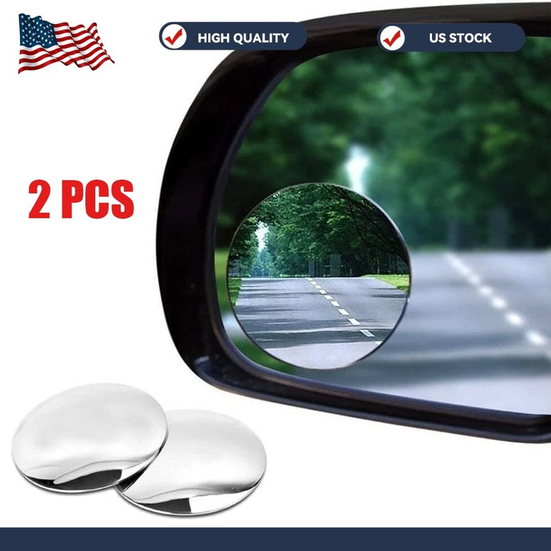 Car Blind Spot Mirror, HD Glass Wide Angle Side Rear View Mirror, round Stick-On