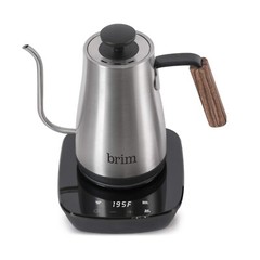 Brim 0.8L Gooseneck Kettle w Wood Handle, Easy Brewing Pour Over Coffee