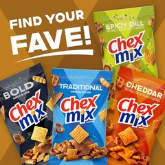 Chex Mix Turtle Snack Mix, Indulgent Snacks, Family Size, 13.5 oz