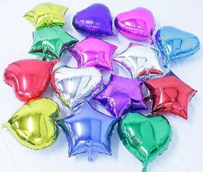 1-10 5" 10" 18" 24" Star Solid Foil Balloon Helium Ball Baby Shower Graduation gallery