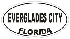 Everglades City Florida Oval Bumper Sticker or Helmet Sticker D2653 Euro Decal