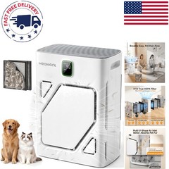 Whisper-Quiet HEPA Air Purifier for Large Rooms, 2600 ft², Ideal for Pet Owners