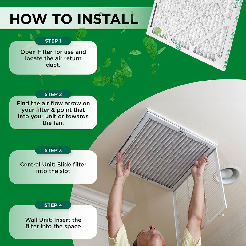 20x25x4 MERV 8 Pleated AC Furnace Air Filters. 6 Pack (Actual Depth: 3-3/4") gallery