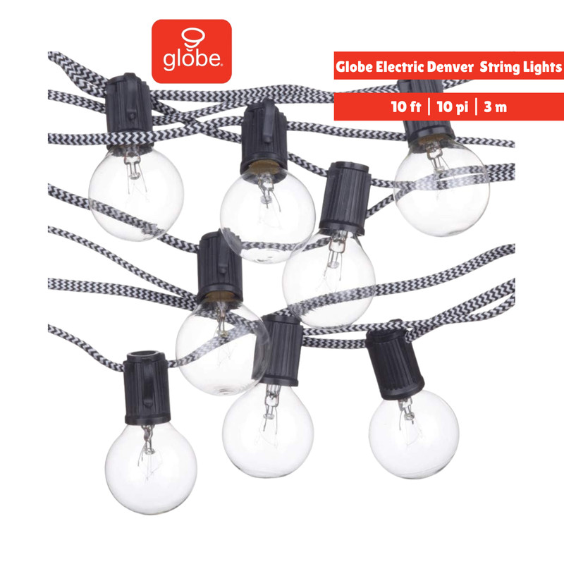 Globe Electric Denver Designer Series Indoor/Outdoor 10 x String Lights – 10 ft
