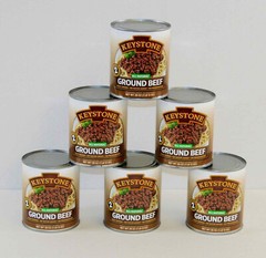 KEYSTONE ALL NATURAL Ground Beef 6 cans – 28 OZ each 168 oz total BBY 2027
