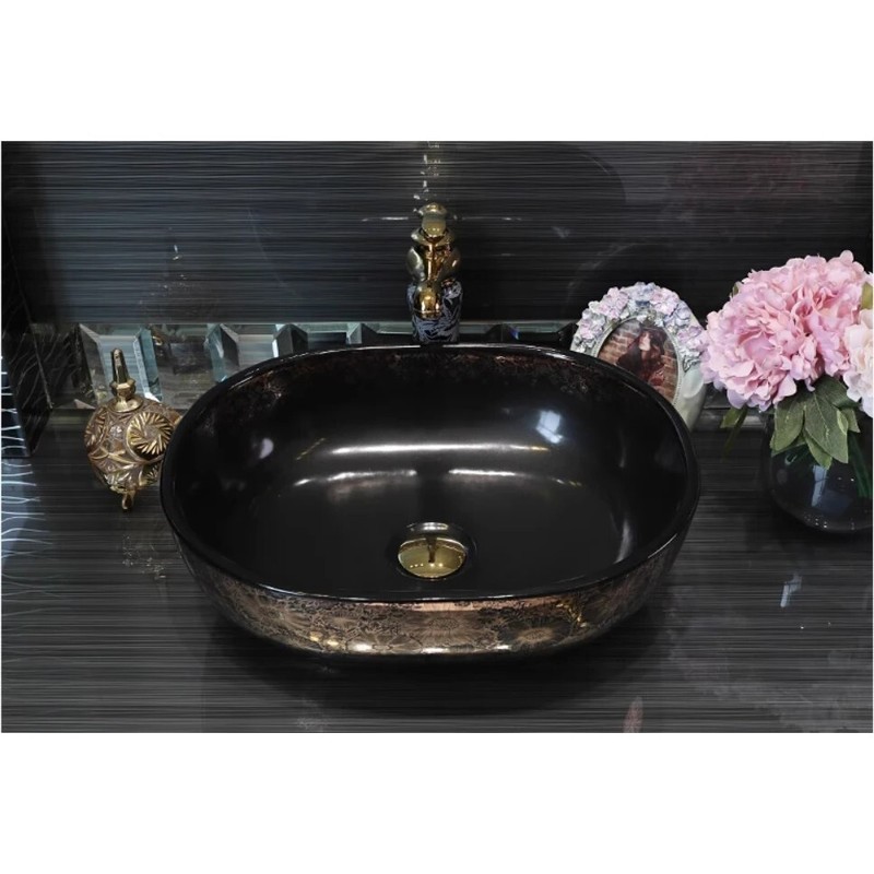 480mm Oval Ceramic Washbasin Cloakroom Porcelain Counter Top Vessel Sink JSN1963