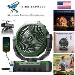 Rechargeable Camping Fan with Light Remote 24000mAh portable outdoor fan