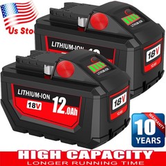 2PACK 12AH Battery For Milwaukee For M18 18V Li-ion Extended Capacity 48-11-1860