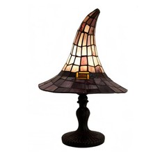 Stained Glass Witch Hat Lamp,USB Powered Gothic Wizard Hats Night Light
