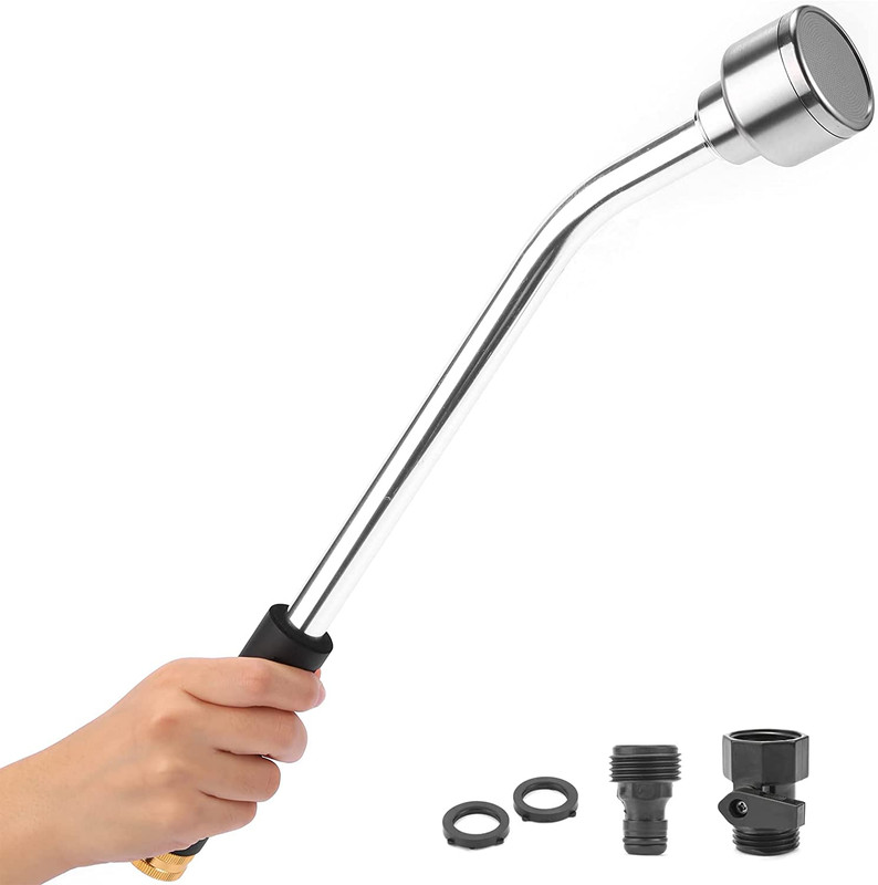 18-Inch Soft Rain Watering Wand with Shut off Valve, Lightweight and Durable Met