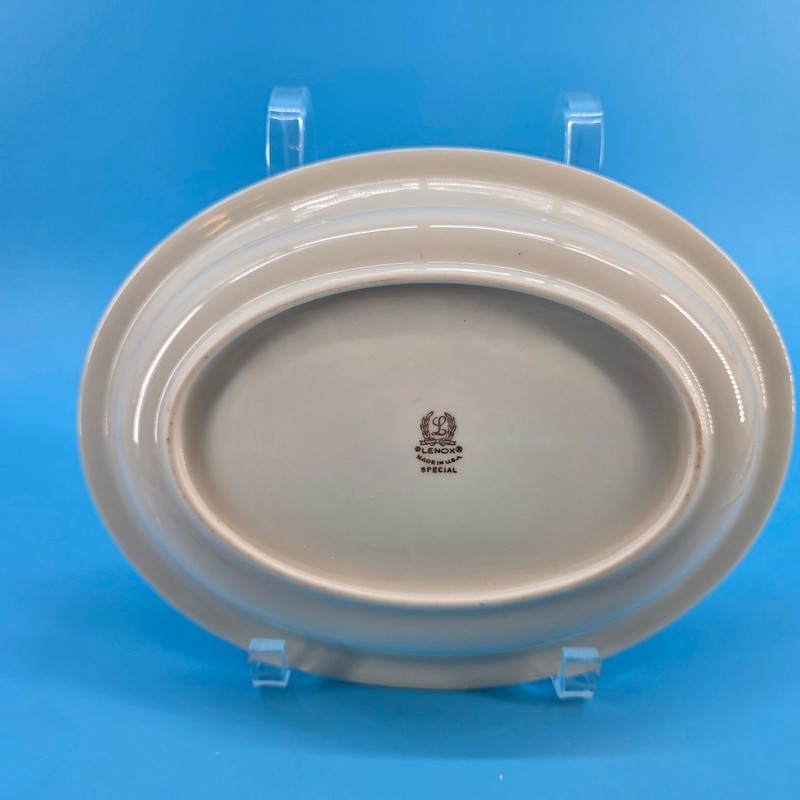 Lenox Special Ivory Gold Rim Oval Vegetable Serving Bowl Made in USA 9.75 Inch gallery