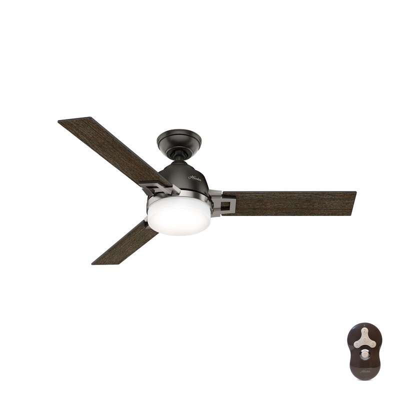 Hunter Fan 48 in Noble Bronze Ceiling Fan with Light and Remote Control 3 Blade