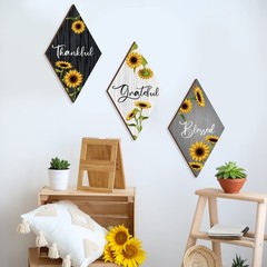 Sintuff 3 Pcs Sunflower Wall Decor 6.69 x 11.81 inches, as pictures show