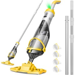 Cordless Pool Vacuum with Telescopic & Extension Poles 9.12ft, 18.5 GPM Suction