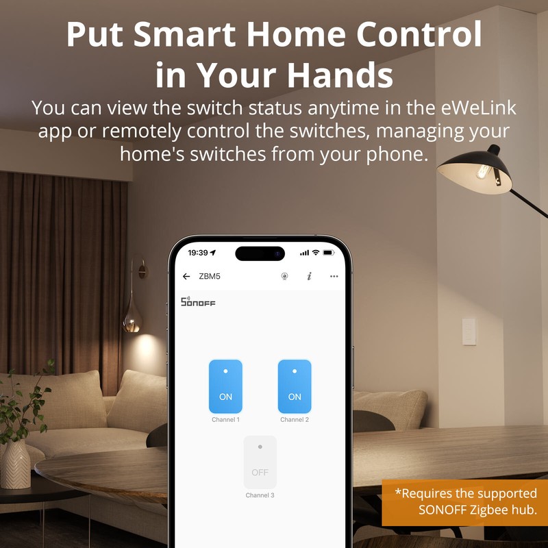 SONOFF Zigbee Smart Light Switch, Required Zigbee Hub,No Neutral or with Neutral gallery