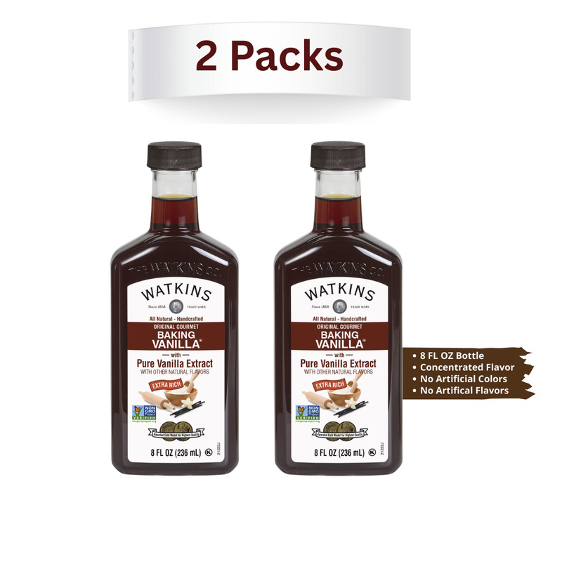 2-PK Watkins All Natural Original gourmet baking Vanilla with Pure Extract 8oz