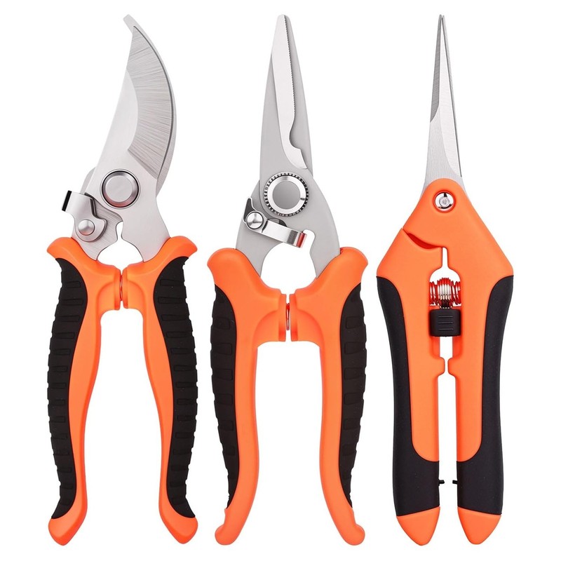 3 Pcs Garden Shears Stainless Steel Gardening Scissors Pruning Shears for Garden