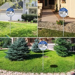 Security Sign Video Surveillance Sign with 42″ Stake, 2-Pack 10″x10″ Rust Fre…