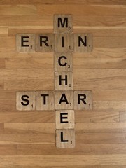 PERSONALIZED HAND CUT LARGE WALL ART SCRABBLE TILES – FINISHED WOOD 4in x 4in