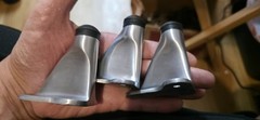 NOS VTG Lot 3 Satin Nickel Wall Door Stops Heavy Duty Commercial Rubber Bumper