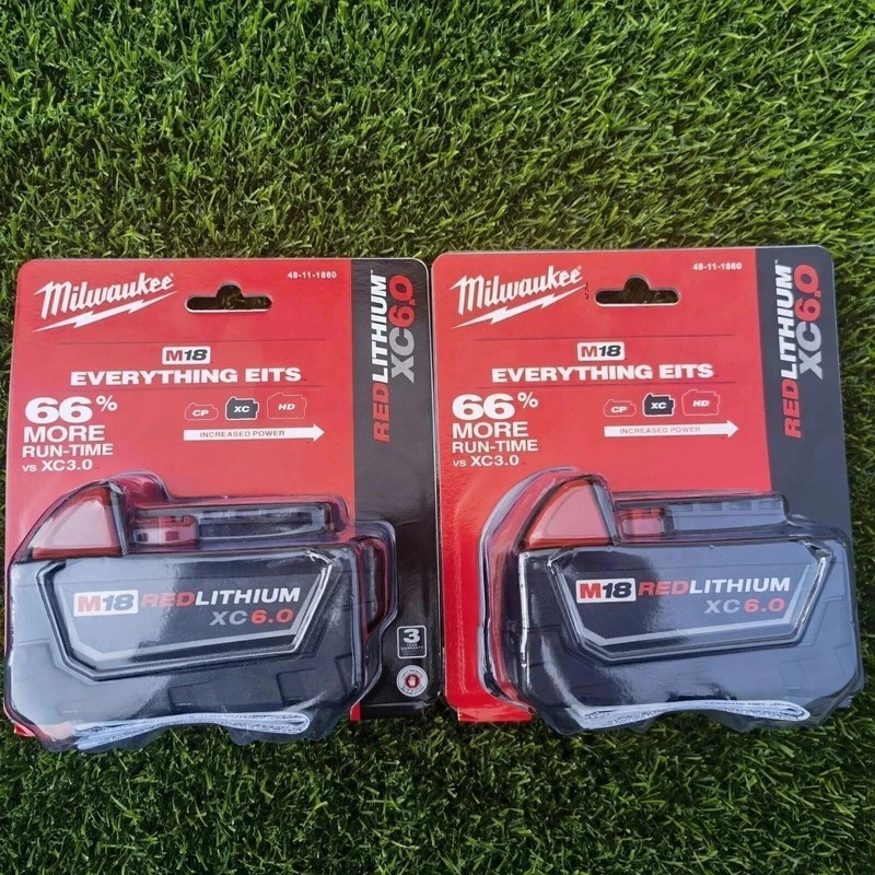 2 Pack New Milwaukee 48-11-1860 M18 HIGH OUTPUT 18V 8Ah XC8.0 Cordless Battery gallery