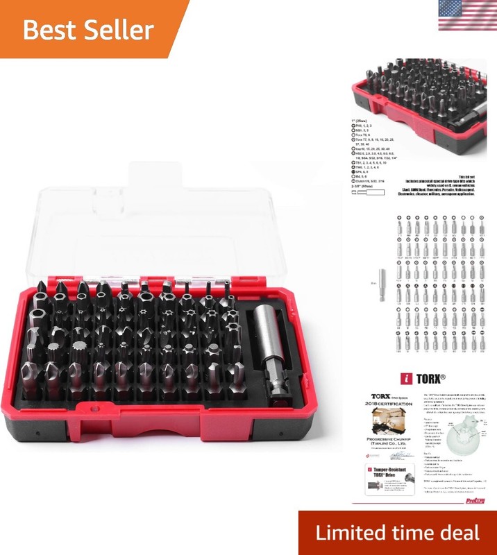 Lightweight and Durable 61-Piece S2 Steel Security Bit Set – Ideal for All Tasks