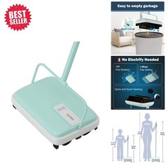 Compact & Eco-Friendly Carpet Sweeper – Lightweight, Quiet Care in Mint