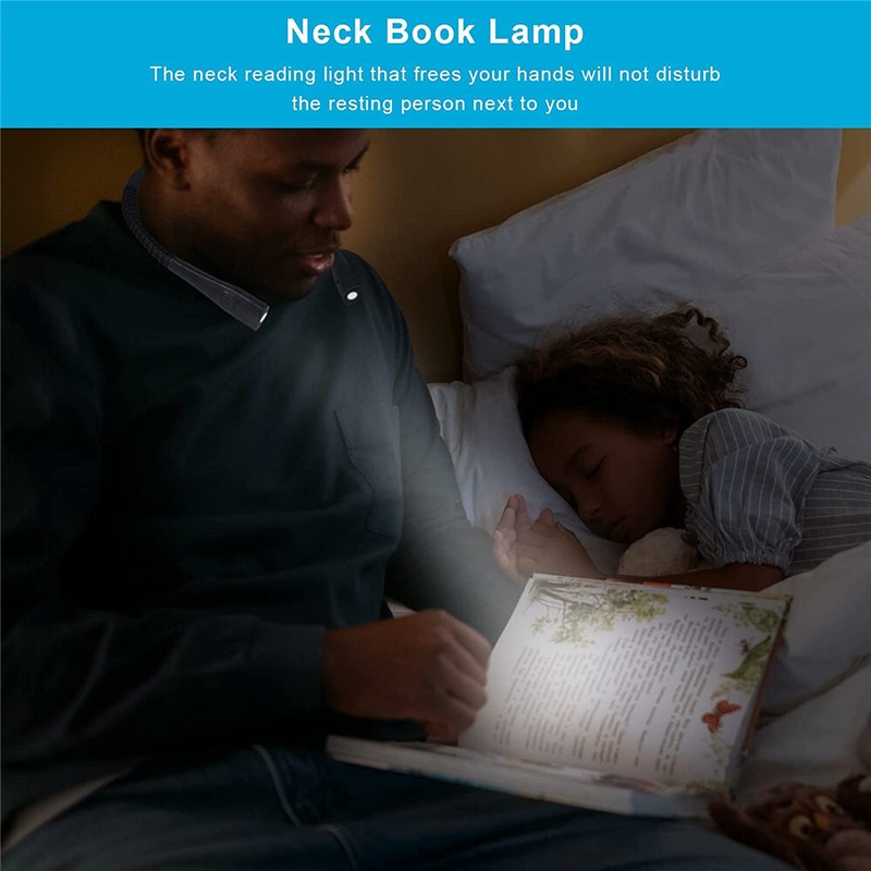USB Rechargeable LED Neck Light Book Light for Reading in Bed Crafting Camping gallery