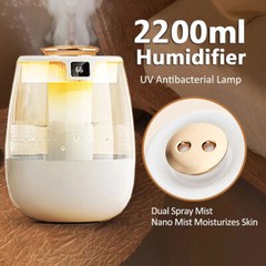 2L Humidifiers Ultrasonic Warm & Cool Mist LED Humidifier Top Fill For Bedroom