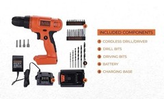 BLACK+DECKER LD120VA 20V Cordless Drill Set with 30 Piece Accessories