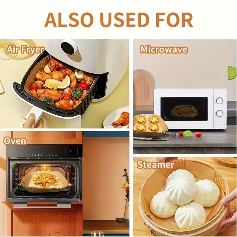 100 Pack Non-Stick Air Fryer Disposable Non-stick Baking Parchment Paper Liners gallery