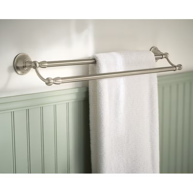 Moen Double Towel Bar SAGE Brushed Nickel Silver 24″