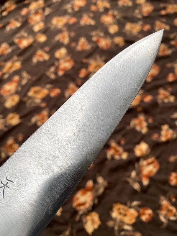 Tenmi Juraku Japanese Gyuto Knife 180mm Blue Steel Used 天味寿楽 gallery