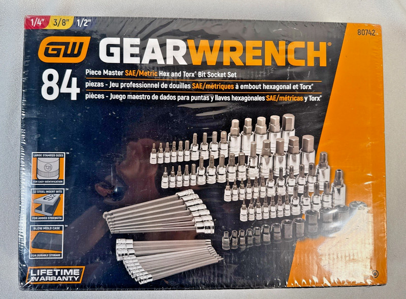 GearWrench 80742 Hex and Torx Master Socket Set – 84 Piece – New Sealed